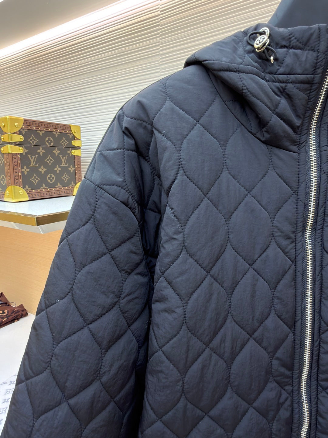 Chrome Hearts Wavy Diamond Quilted Hooded Jacket