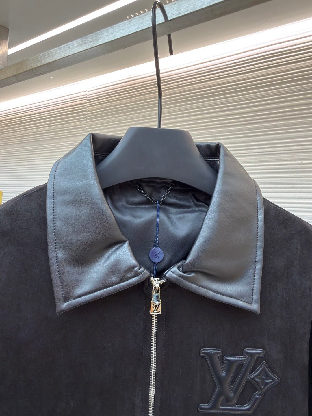 LV Mixed Leather Belt Jacket