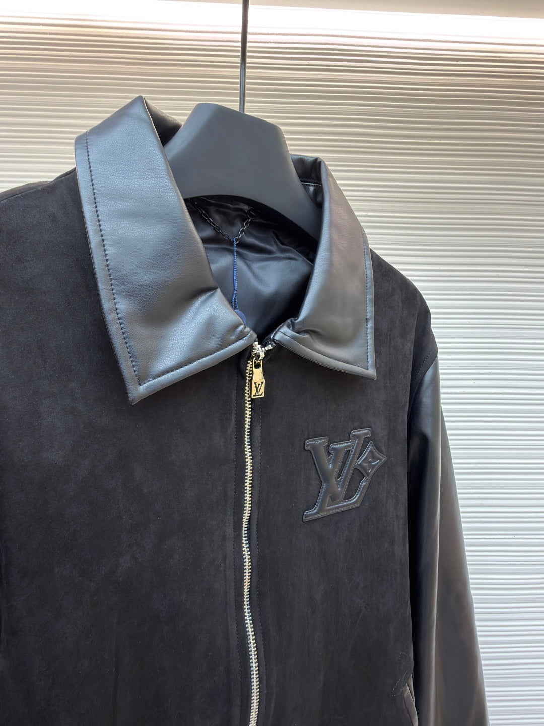 LV Mixed Leather Belt Jacket
