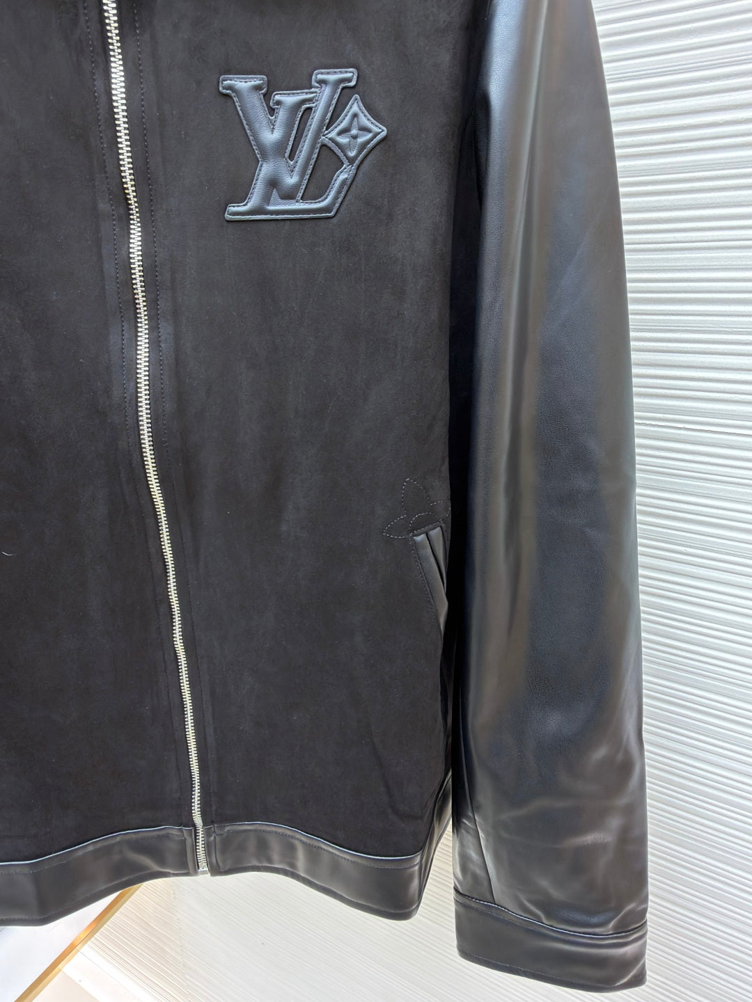 LV Mixed Leather Belt Jacket
