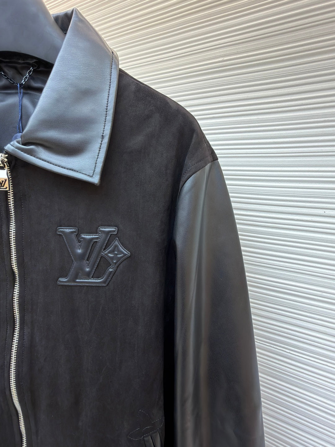 LV Mixed Leather Belt Jacket