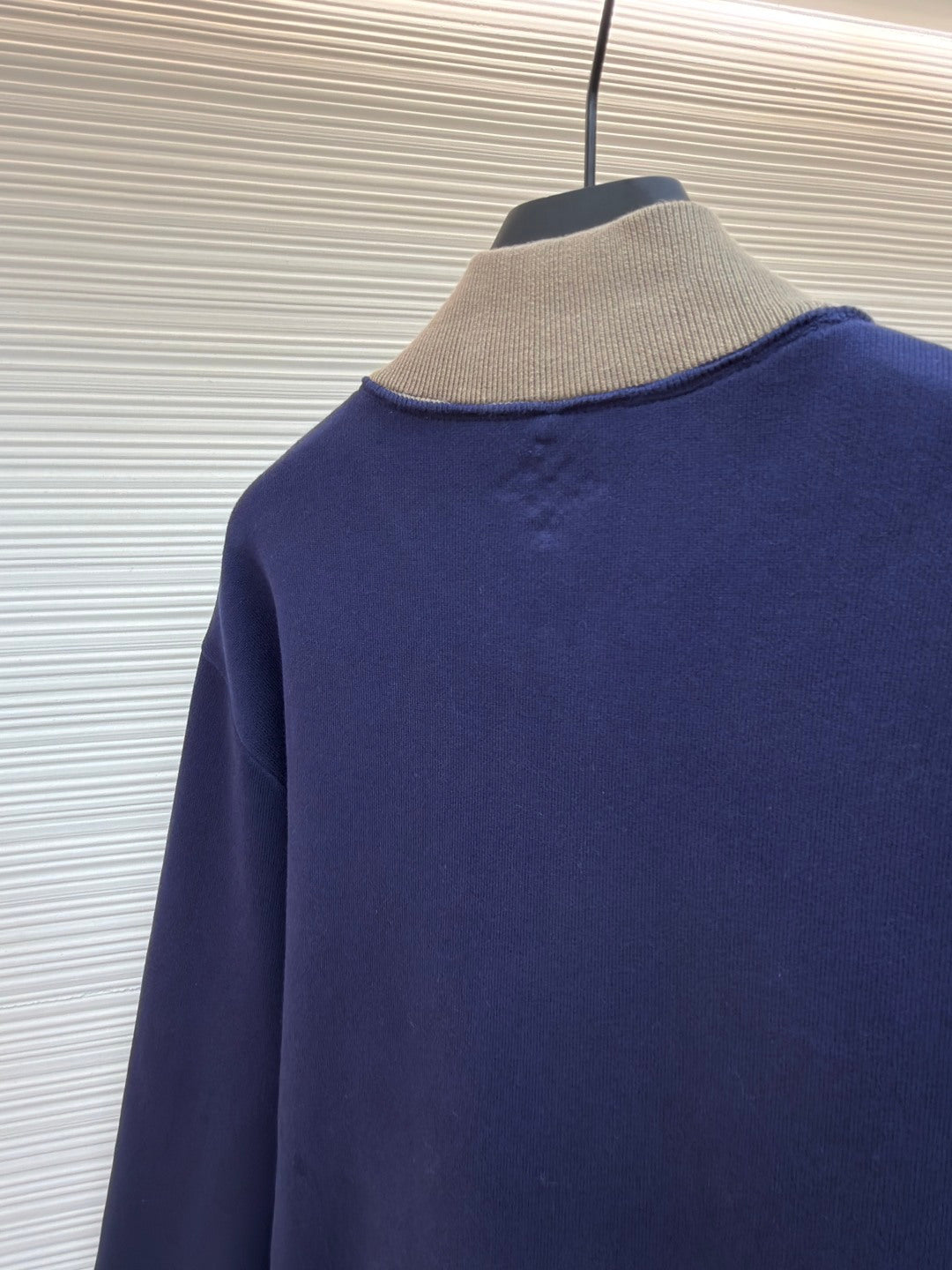 LV Letter Badge Color Block Knit Bomber Jacket