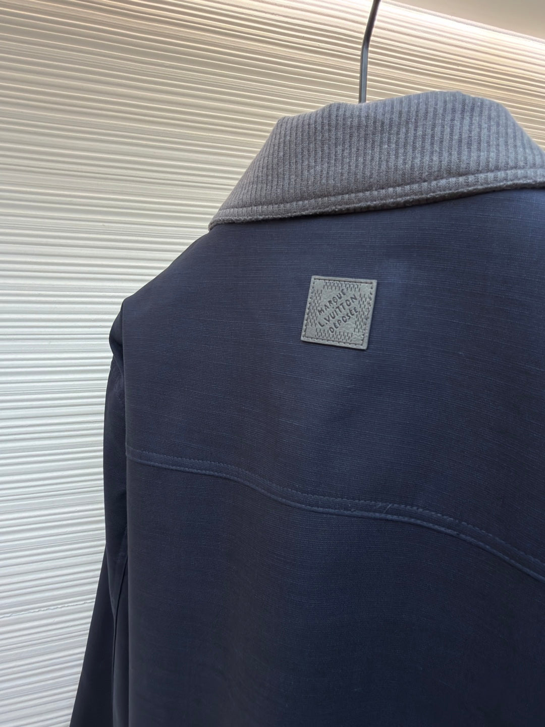 LV Leather Logo Blend Work Jacket