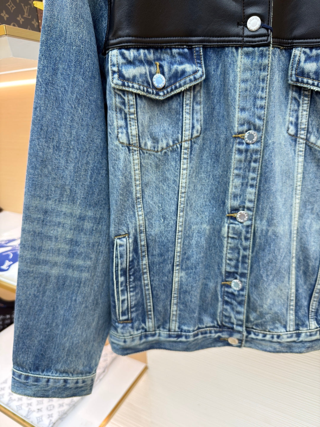 Prada Leather Denim Jacket