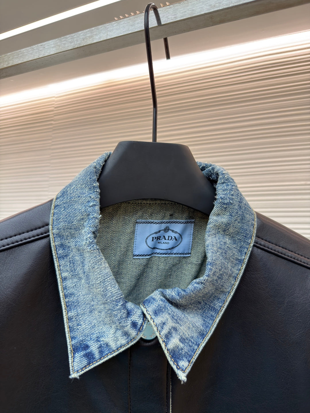 Prada Leather Denim Jacket