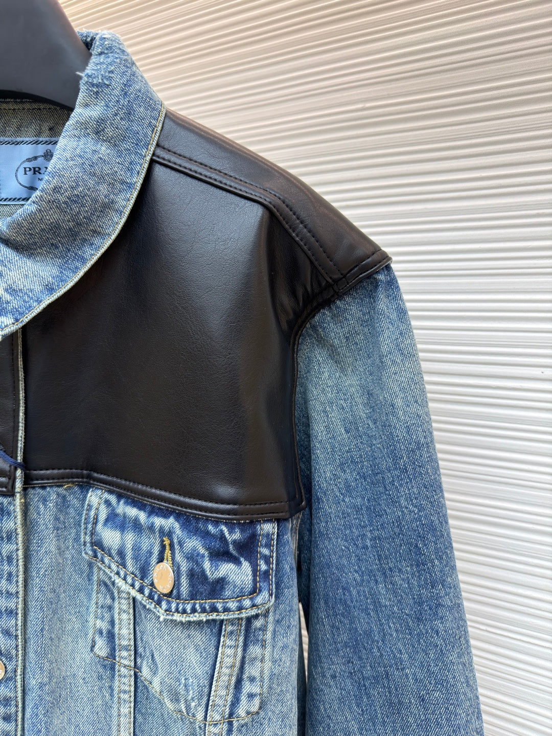 Prada Leather Denim Jacket