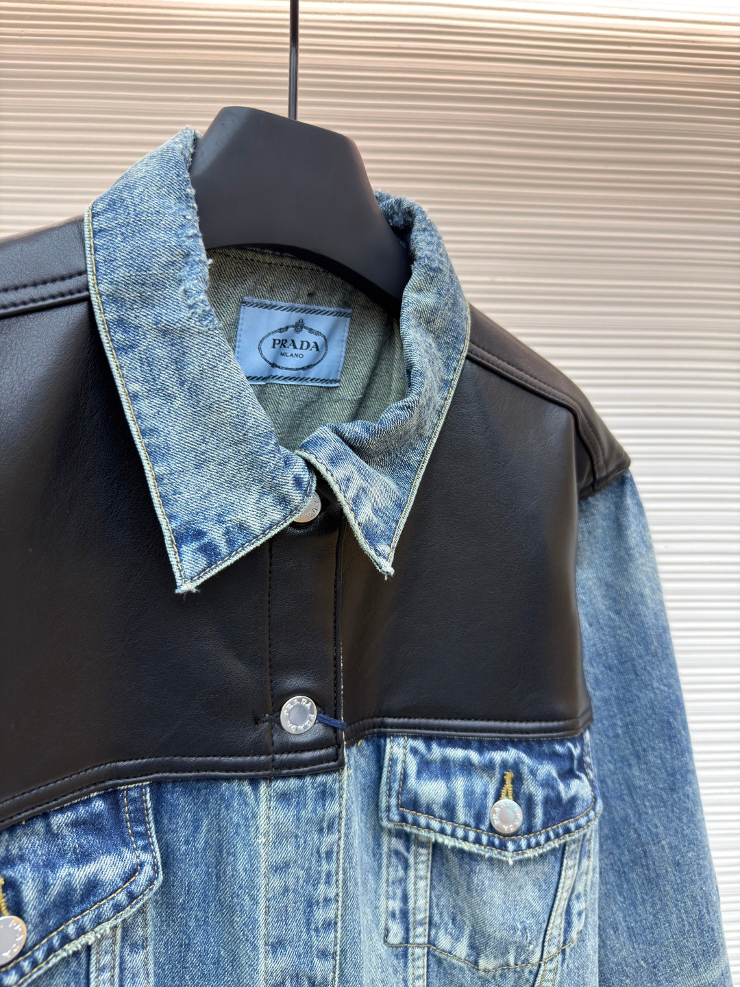 Prada Leather Denim Jacket