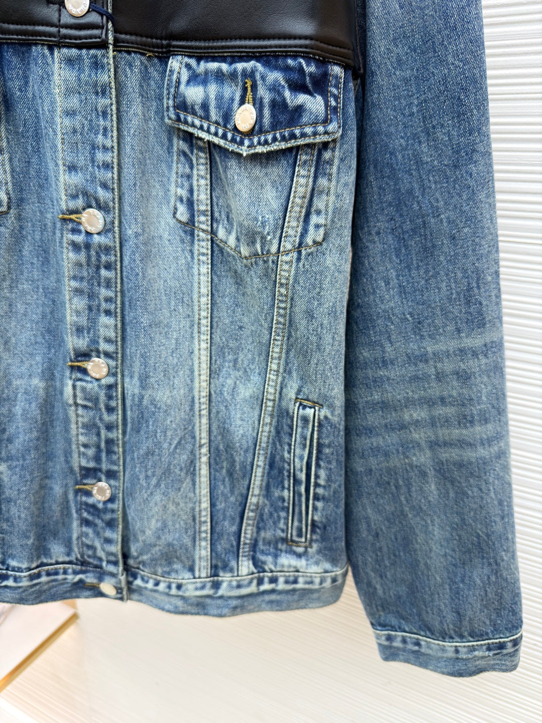 Prada Leather Denim Jacket