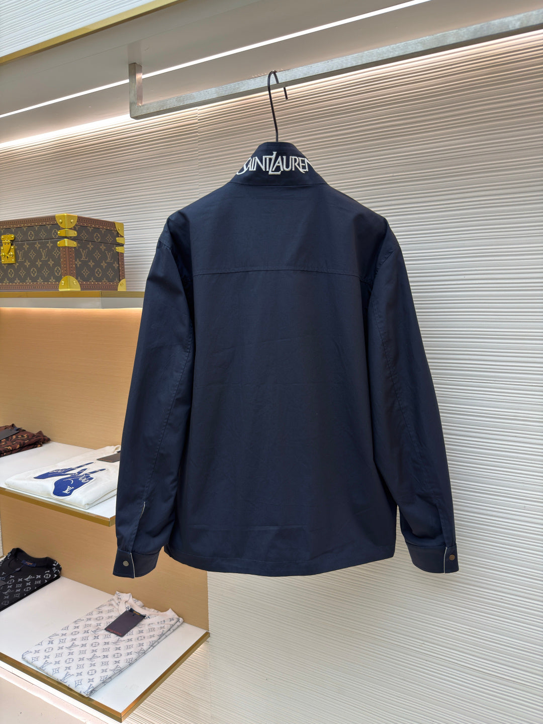 Saint Laurent Reversible Zipper Long-Sleeved Pocket Jacket