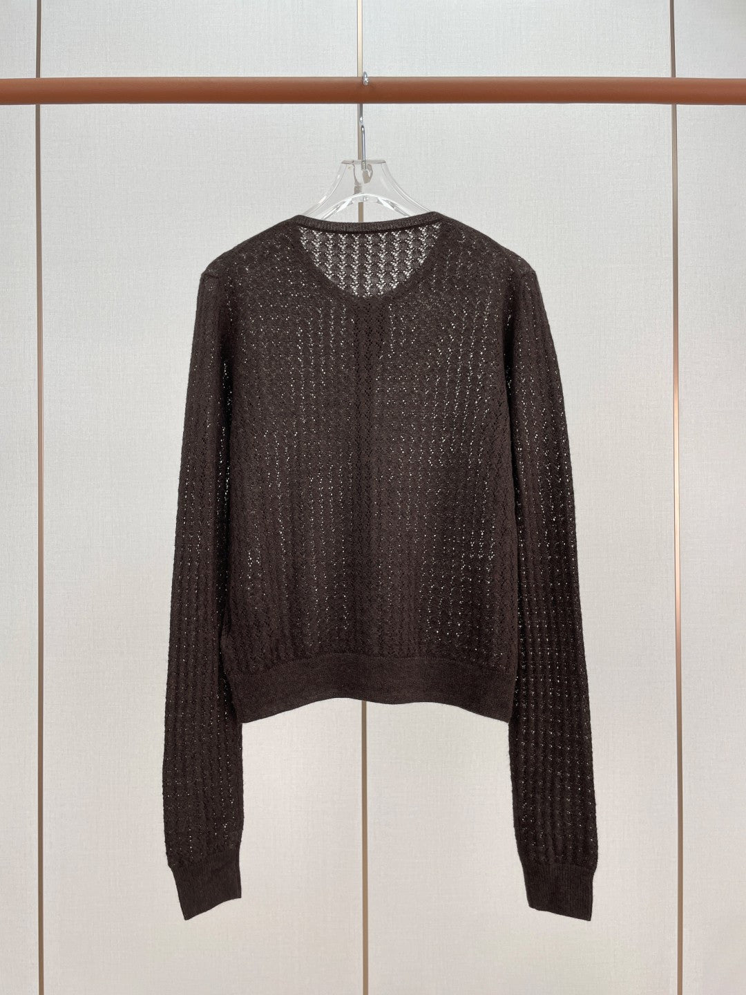 Miu Miu Letter Embroidery Hollow-Out Long Sleeve Knit Cardigan Women's