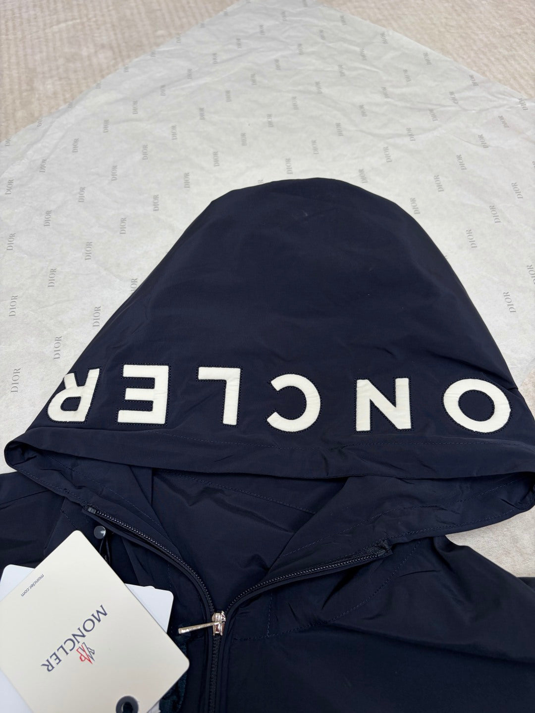 Moncler Hooded Letter Print Lightweight Jacket