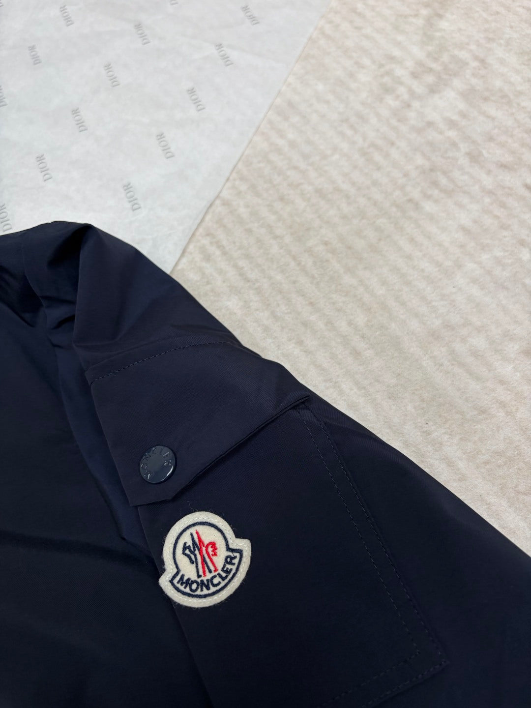 Moncler Hooded Letter Print Lightweight Jacket