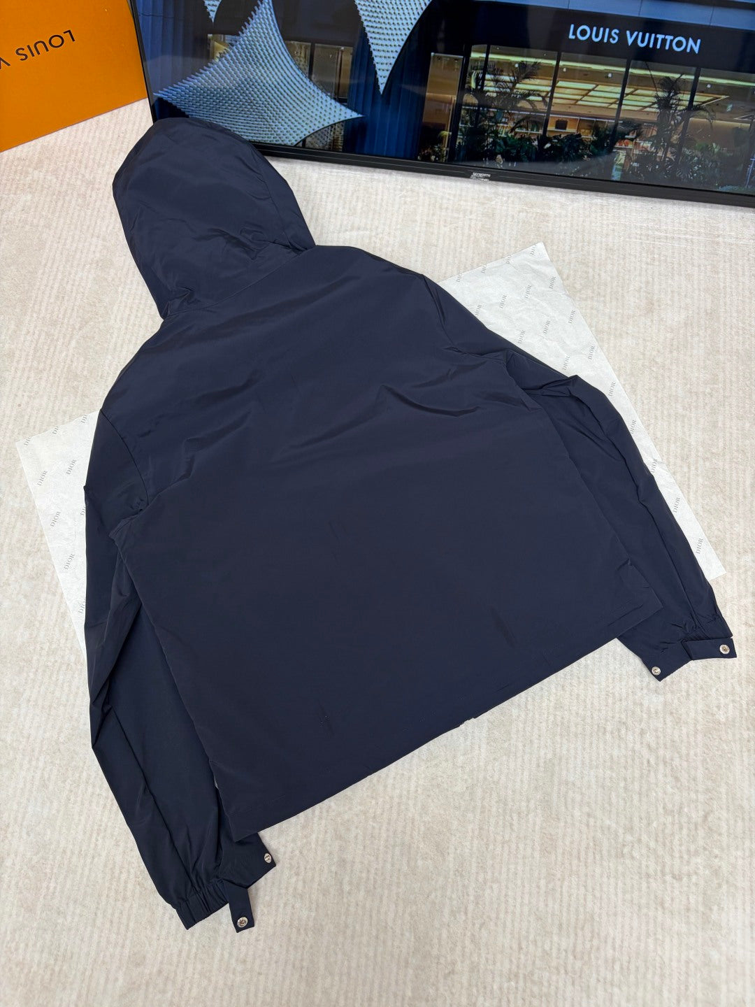 Moncler Hooded Letter Print Lightweight Jacket