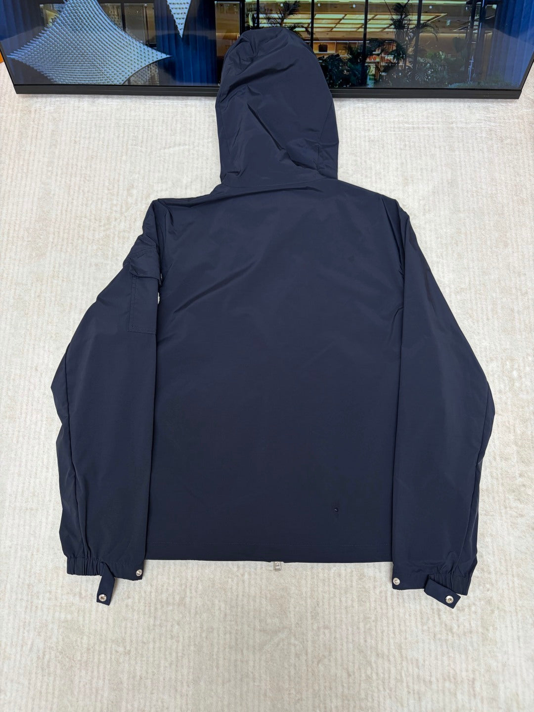 Moncler Hooded Letter Print Lightweight Jacket