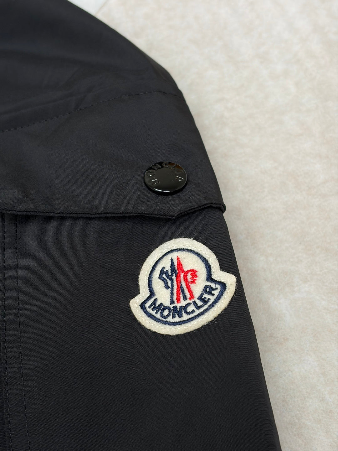 Moncler Hooded Letter Print Lightweight Jacket