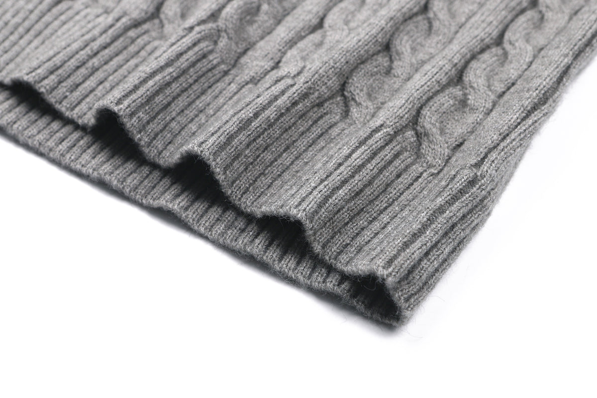 Ralph Lauren Embroidery Chunky Cable Knit Half-Zip Sweater