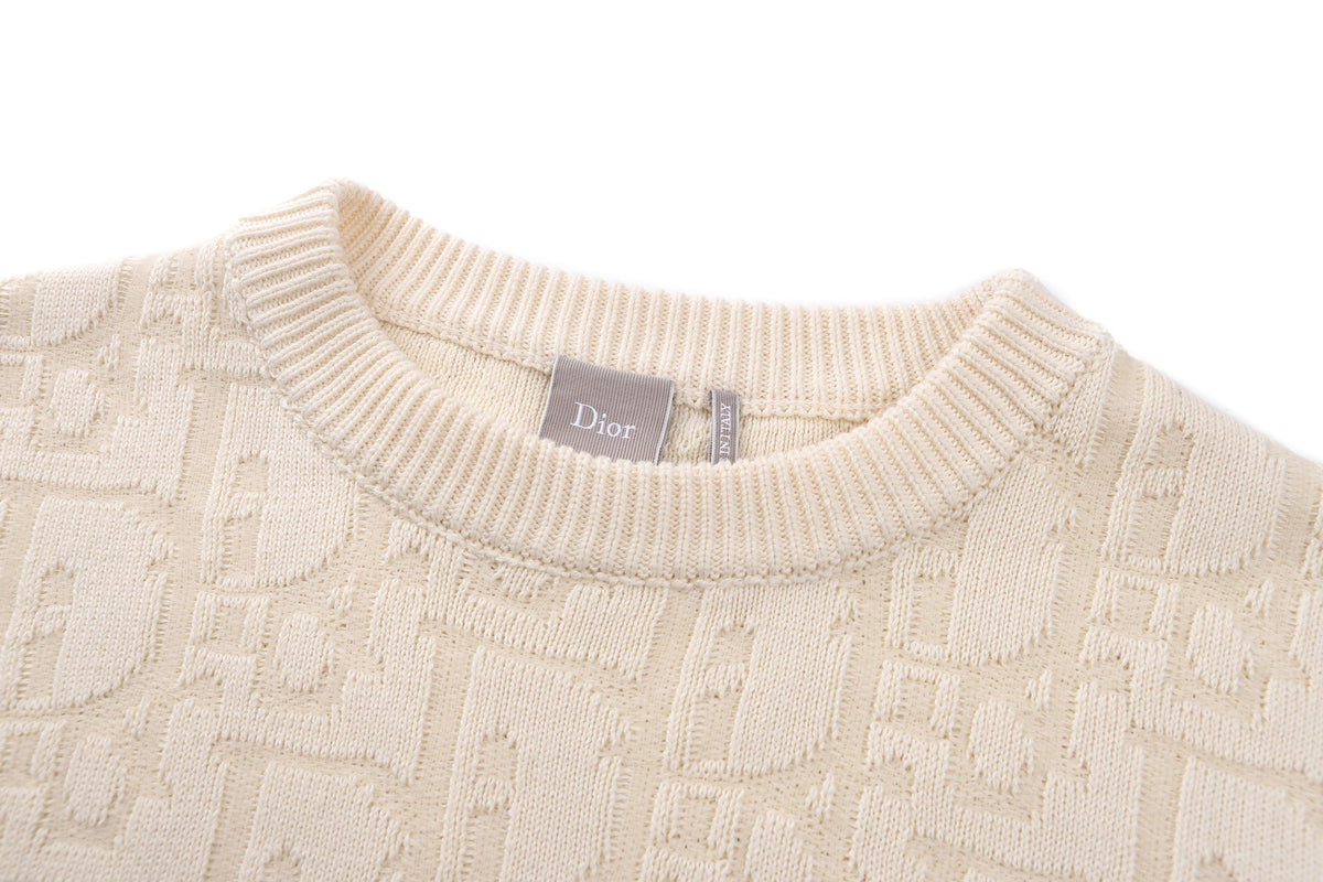 Dior Oblique All-Over Jacquard Crew Neck Sweater