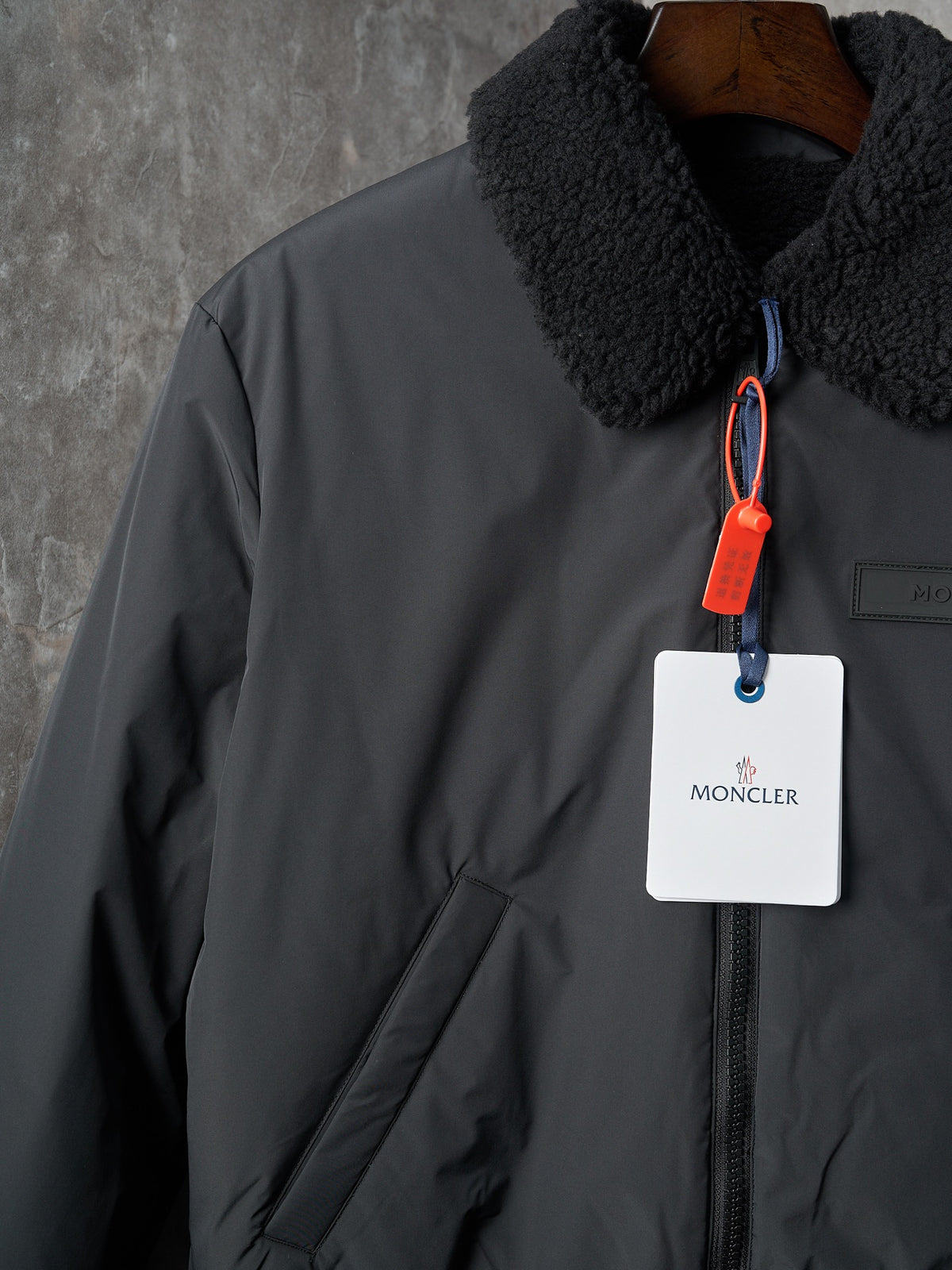 Moncler Teddy Fleece Reversible BOmber Down Jacket