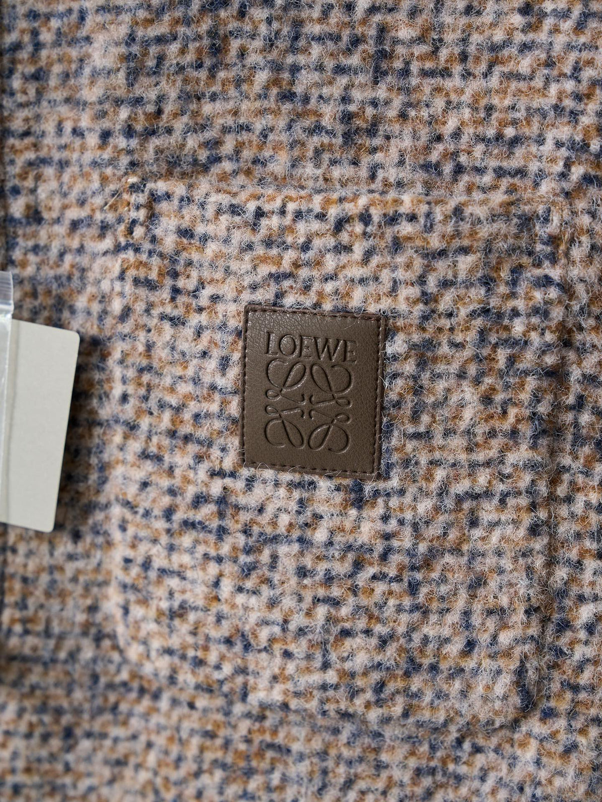 Loewe Anagram Leather Label Wool Blend Shirt Jacket
