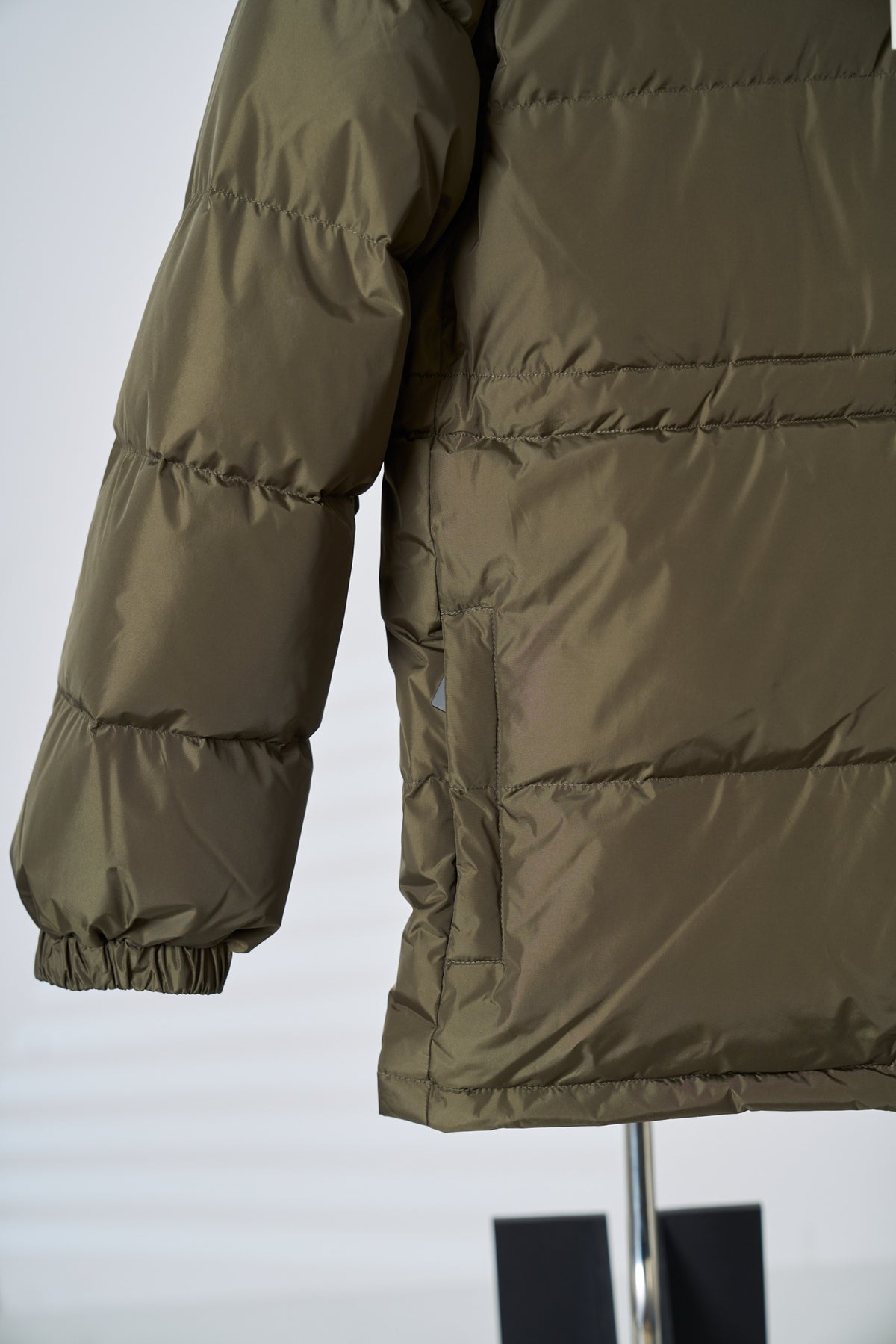 Burberry Plaid Med Length Hooded Down Jacket - Women's