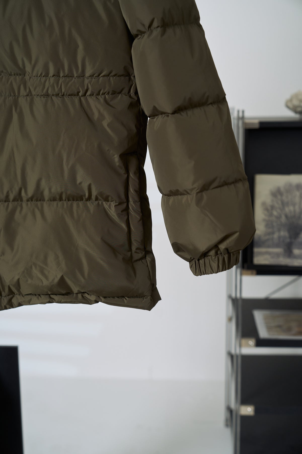 Burberry Plaid Med Length Hooded Down Jacket - Women's