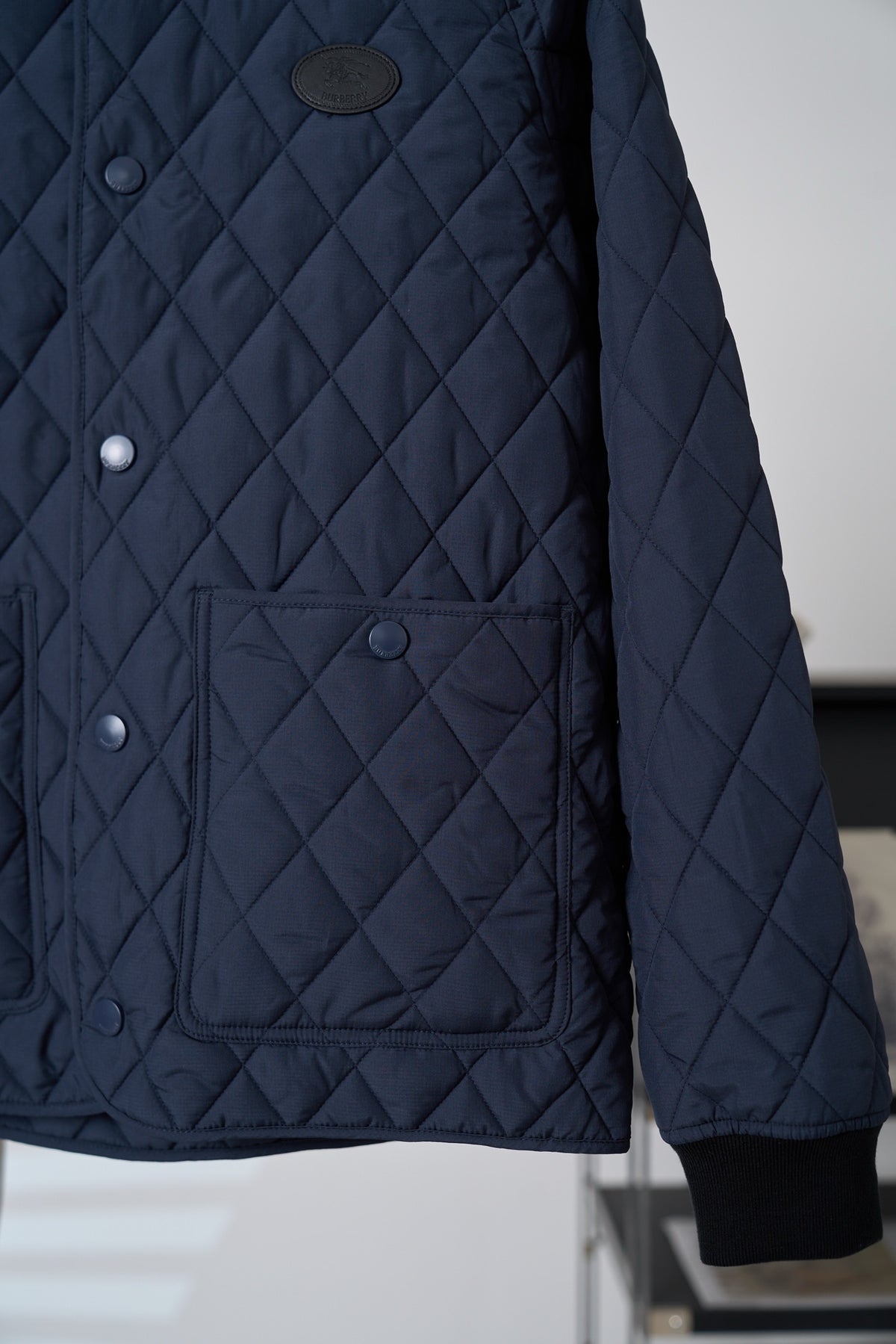 Burberry Check Quilted Jacket Style Cotton Coat