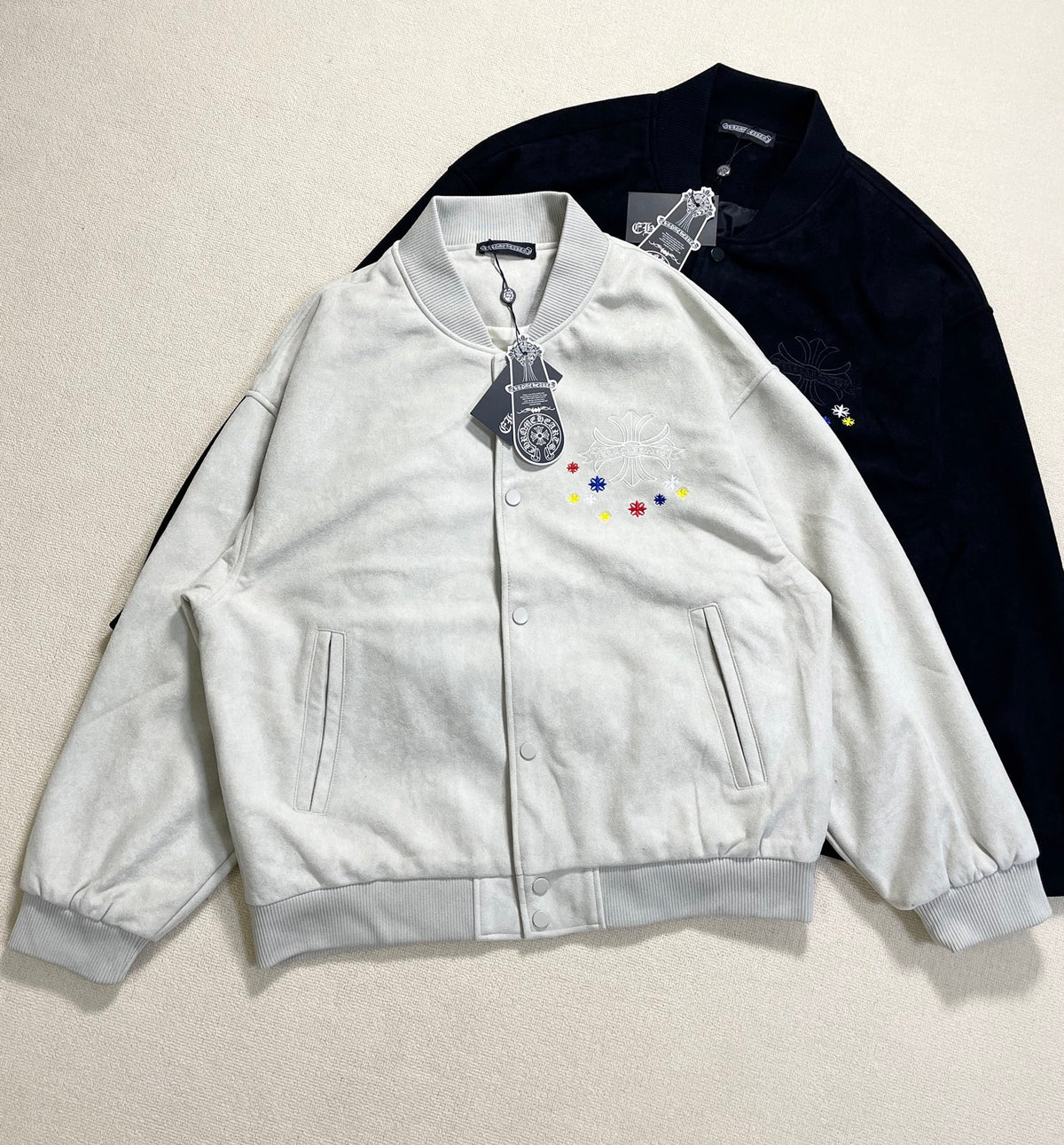 Chrome Hearts Suede Baseball Jacket