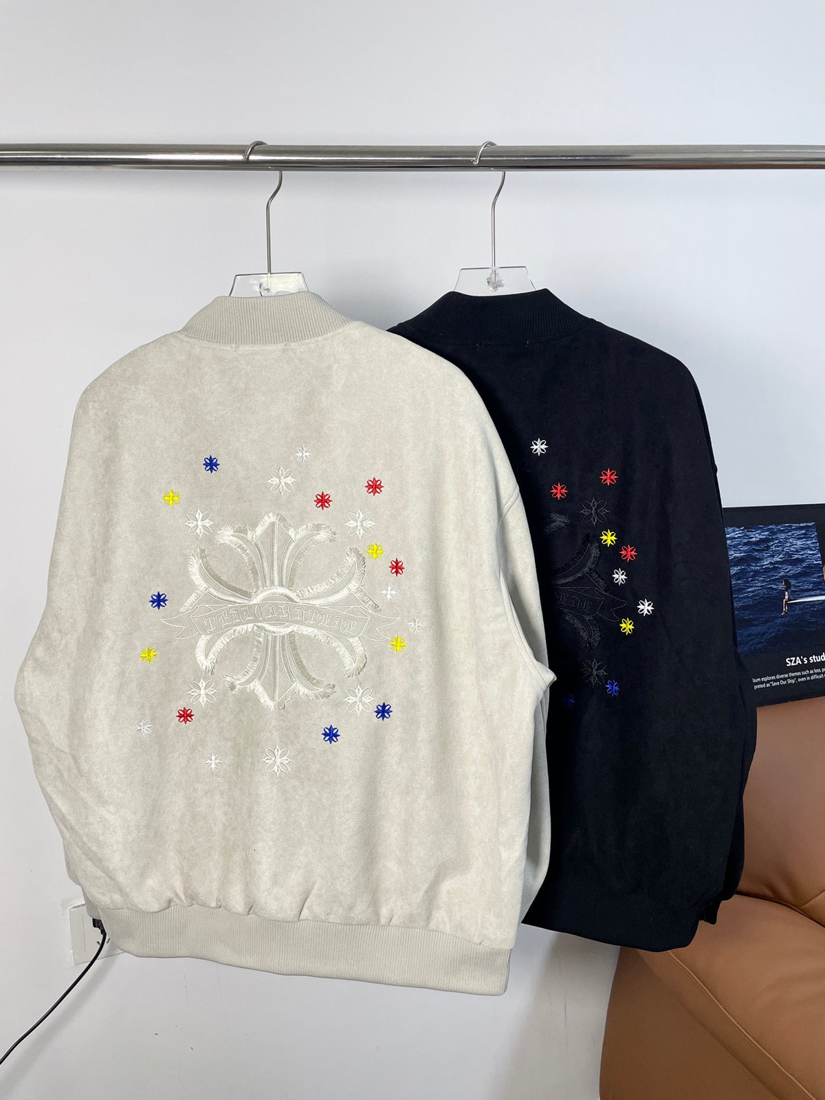 Chrome Hearts Suede Baseball Jacket