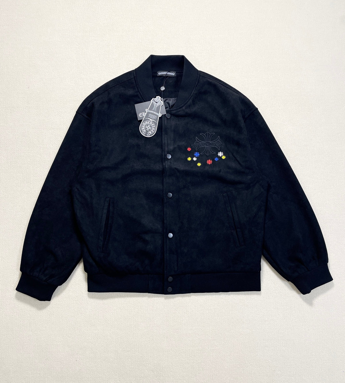 Chrome Hearts Suede Baseball Jacket