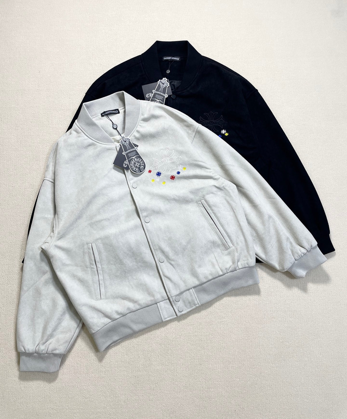 Chrome Hearts Suede Baseball Jacket