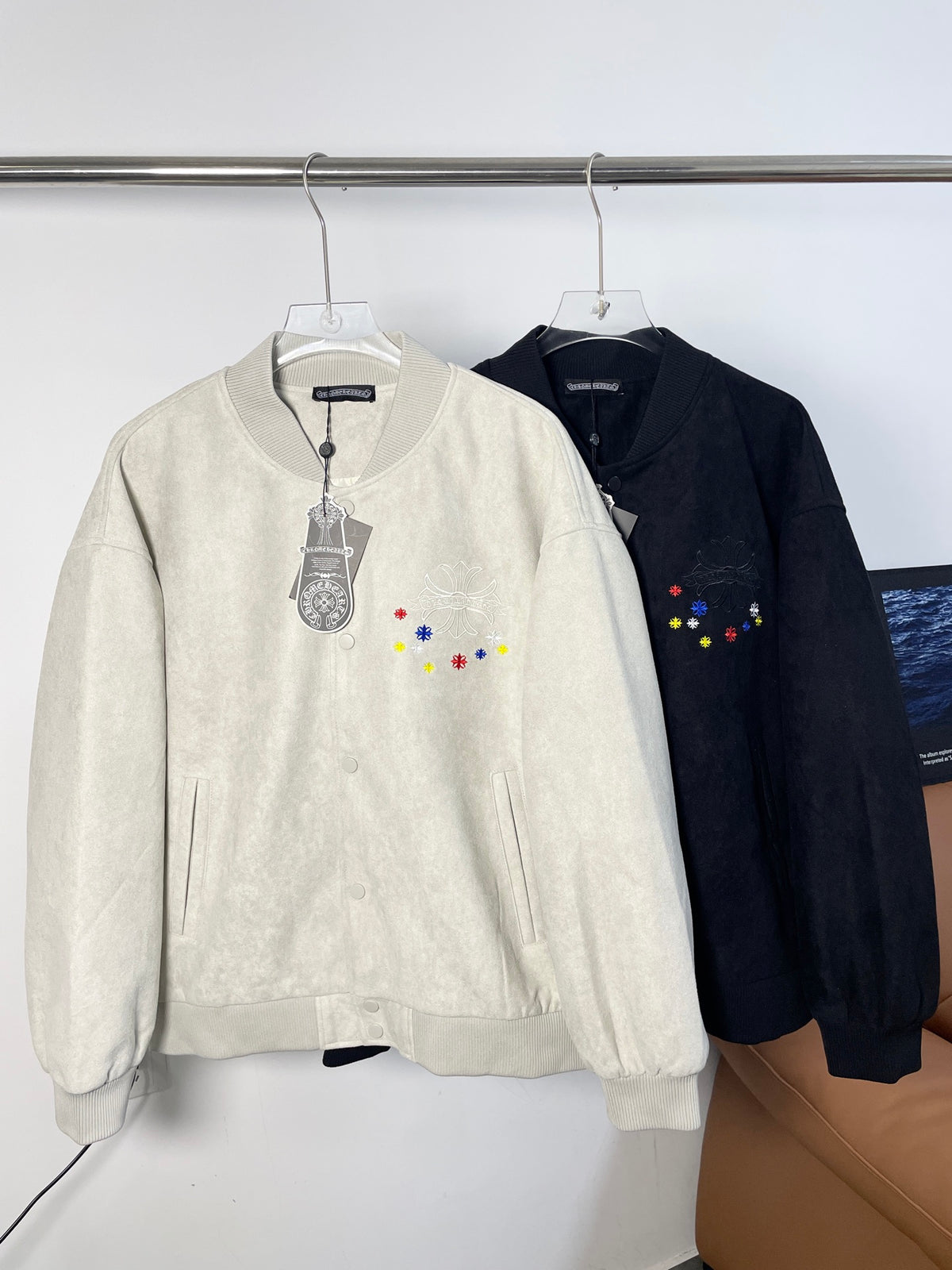 Chrome Hearts Suede Baseball Jacket