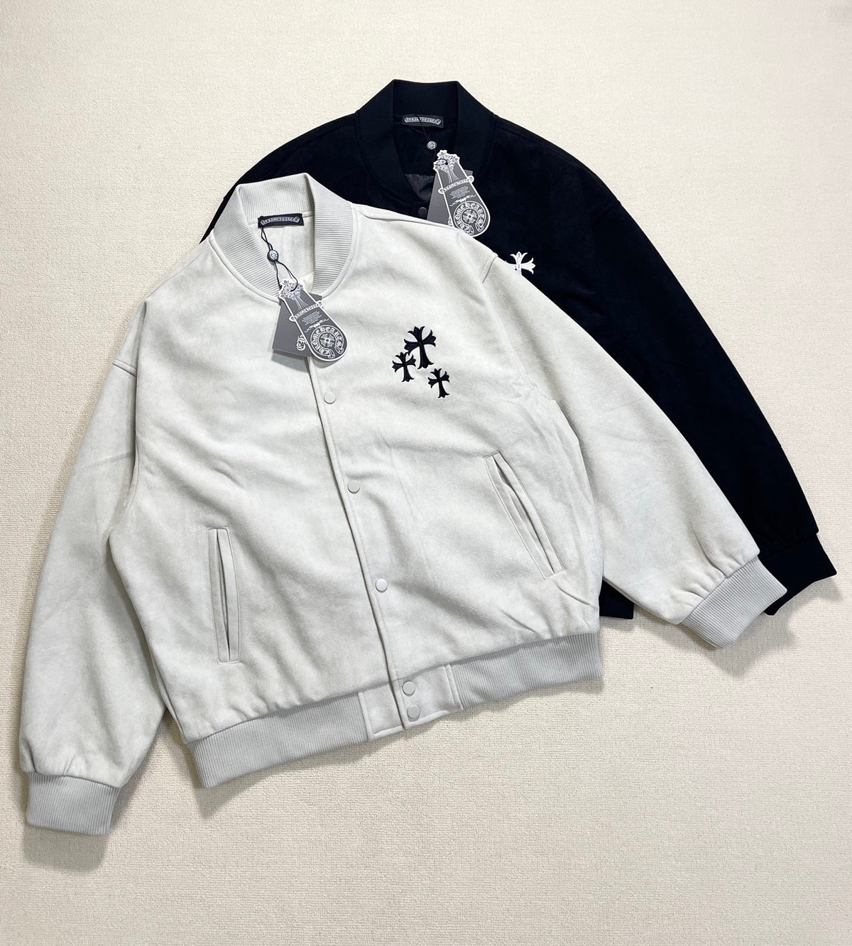 Chrome Hearts Suede Baseball Jacket
