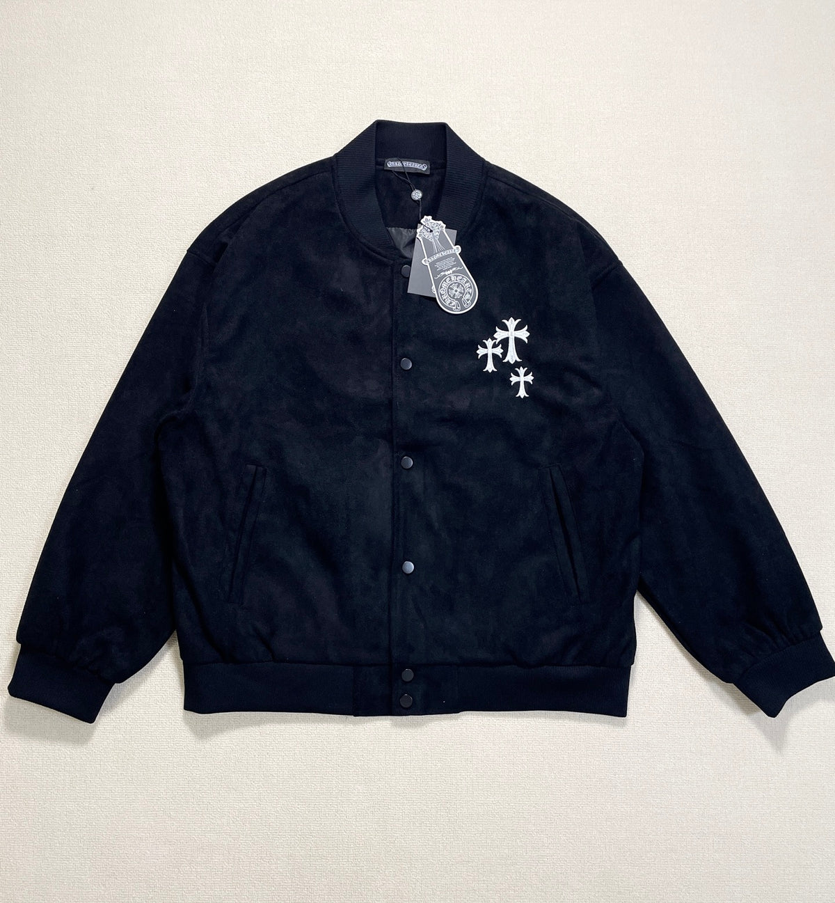 Chrome Hearts Suede Baseball Jacket