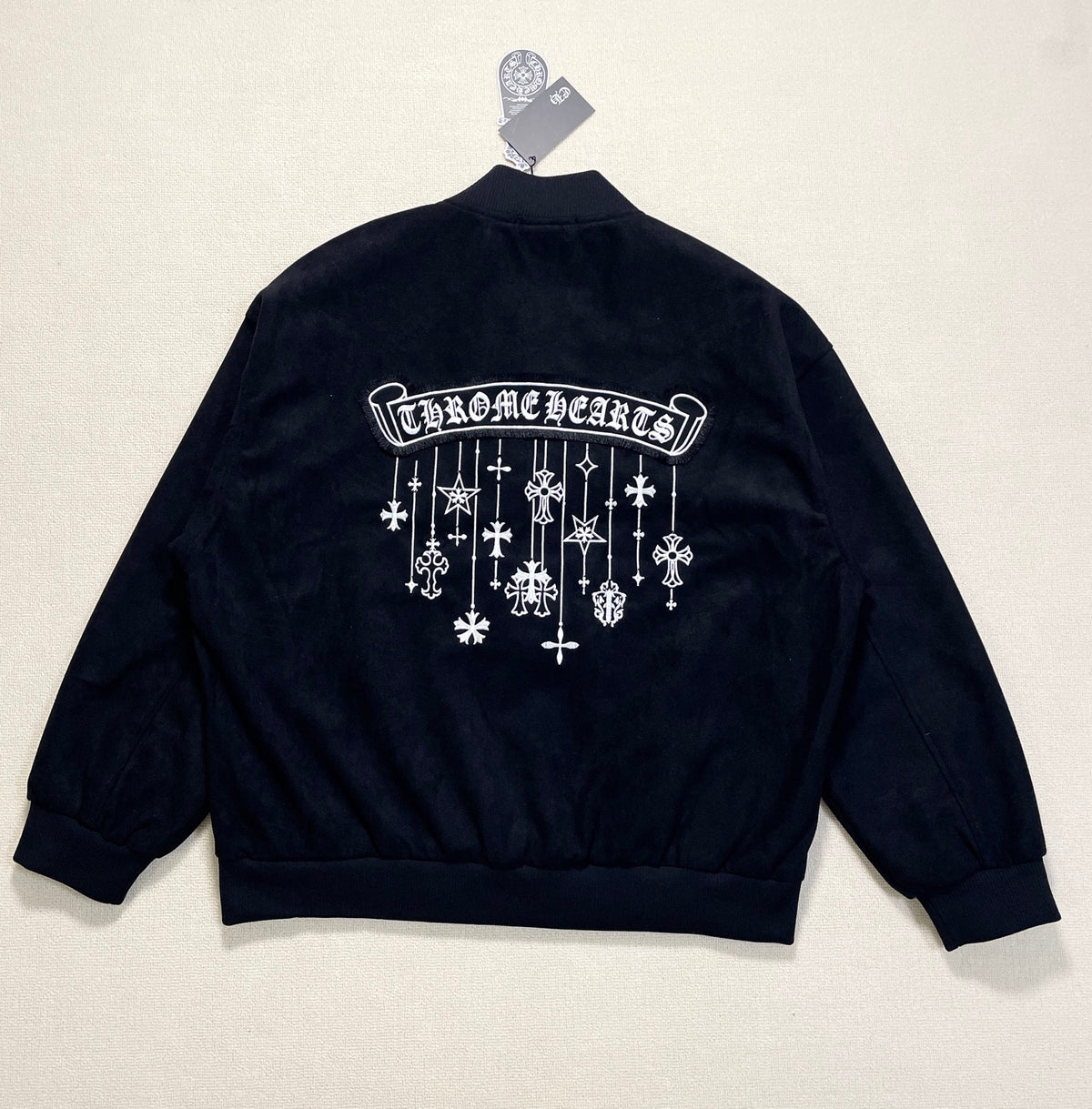 Chrome Hearts Suede Baseball Jacket