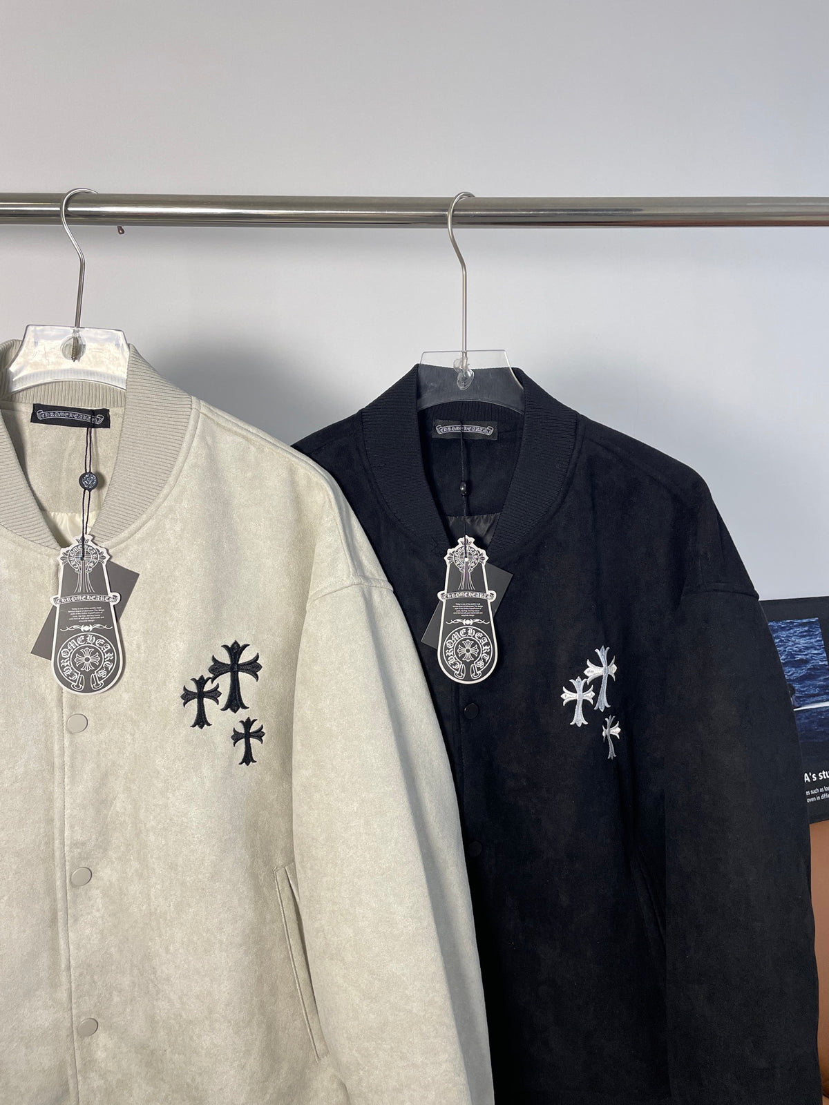 Chrome Hearts Suede Baseball Jacket