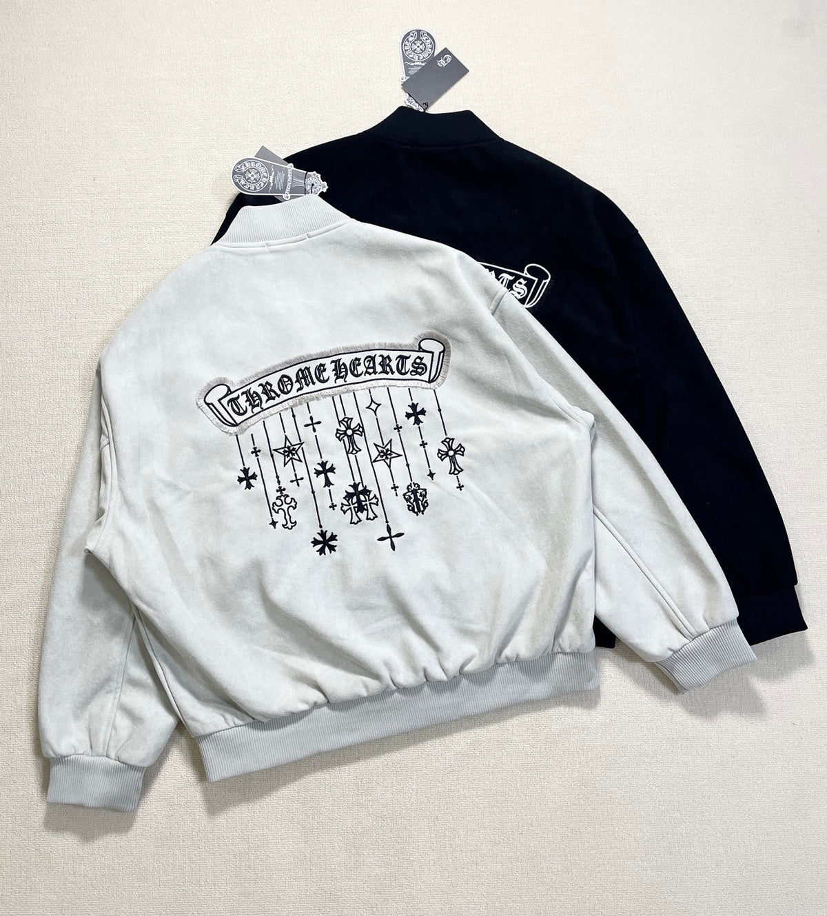 Chrome Hearts Suede Baseball Jacket