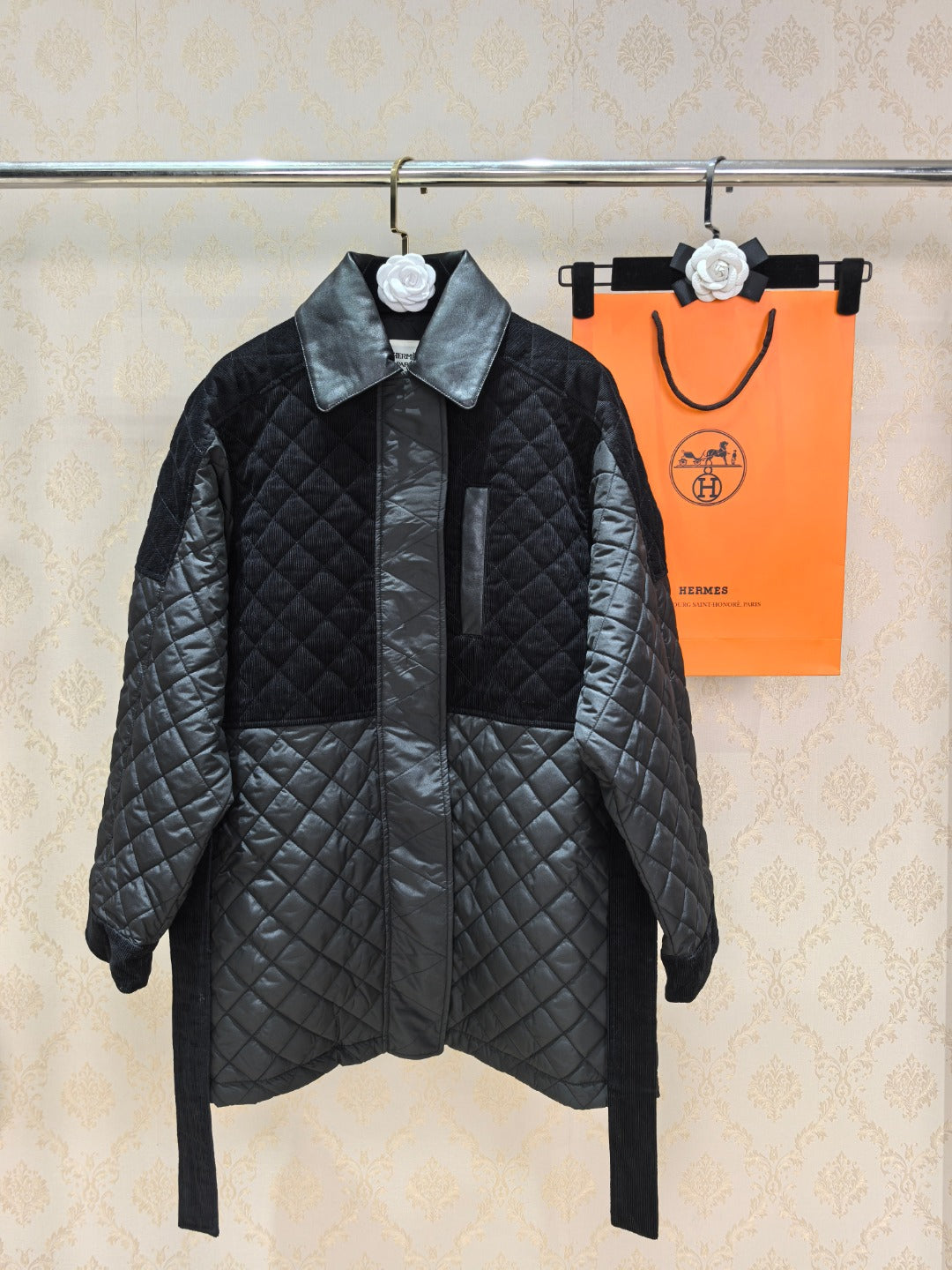Hermes Long Patchwork Down Jacket - Women's