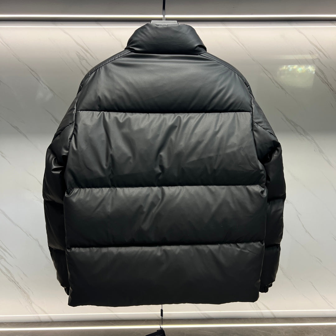 Prada Tech Leather Down Jacket