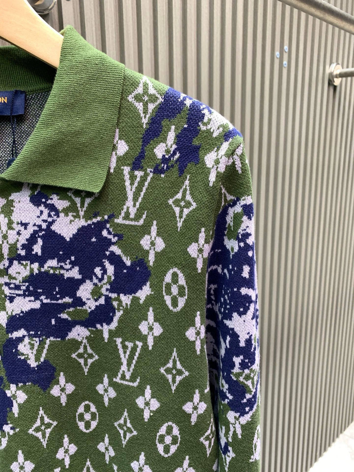LV Pullover Long Sleeve Polo Knit Shirt