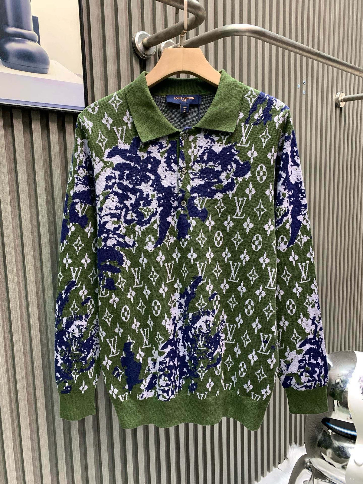 LV Pullover Long Sleeve Polo Knit Shirt