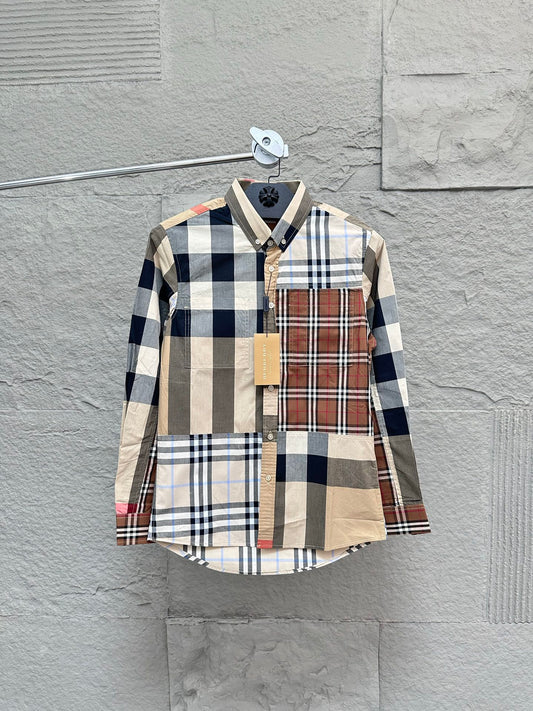 Burberry Limited Edition Color-Blocked Long-Sleeve Shirt