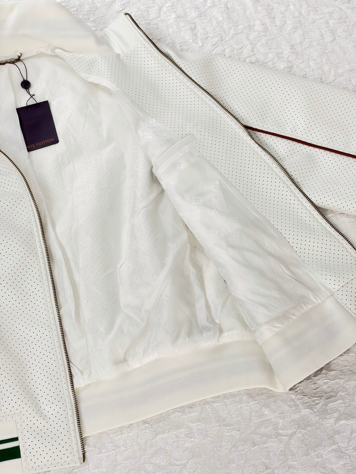 LV Laser-Performance Lychee Texture Leather Jacket