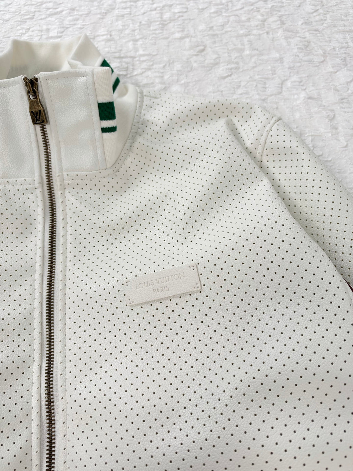 LV Laser-Performance Lychee Texture Leather Jacket