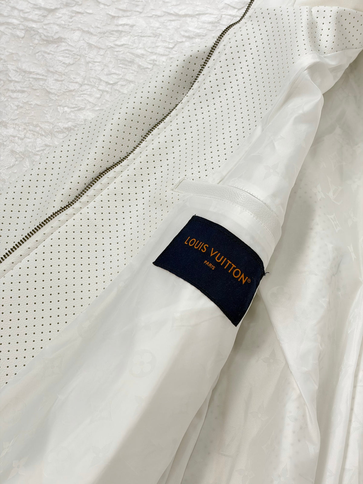 LV Laser-Performance Lychee Texture Leather Jacket