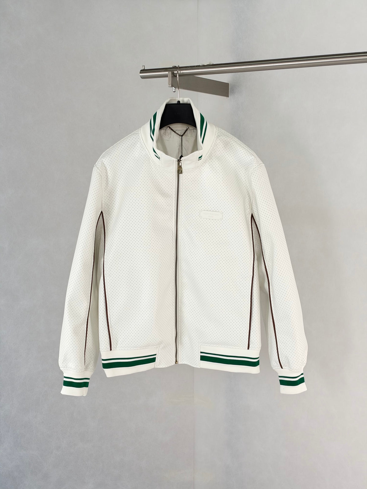 LV Laser-Performance Lychee Texture Leather Jacket