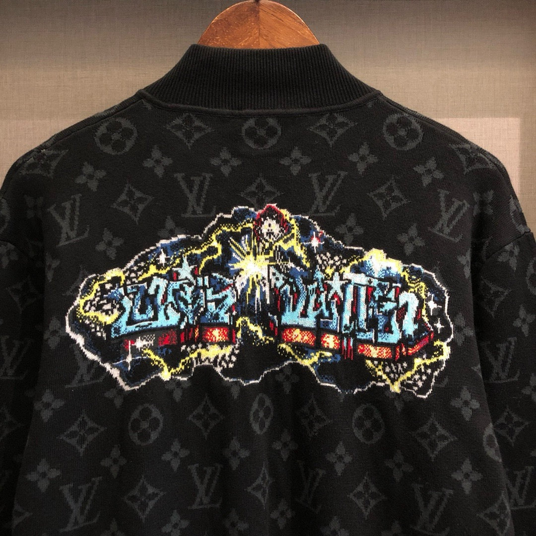 LV Graffit Jacquard Cotton Knit Jacket