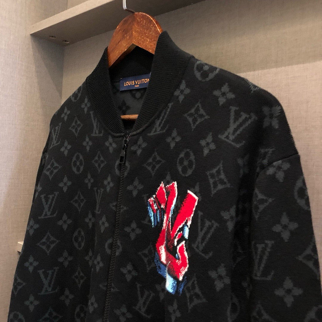 LV Graffit Jacquard Cotton Knit Jacket