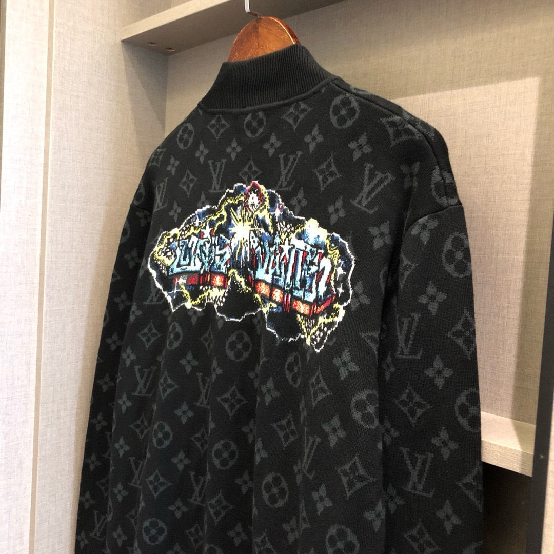 LV Graffit Jacquard Cotton Knit Jacket