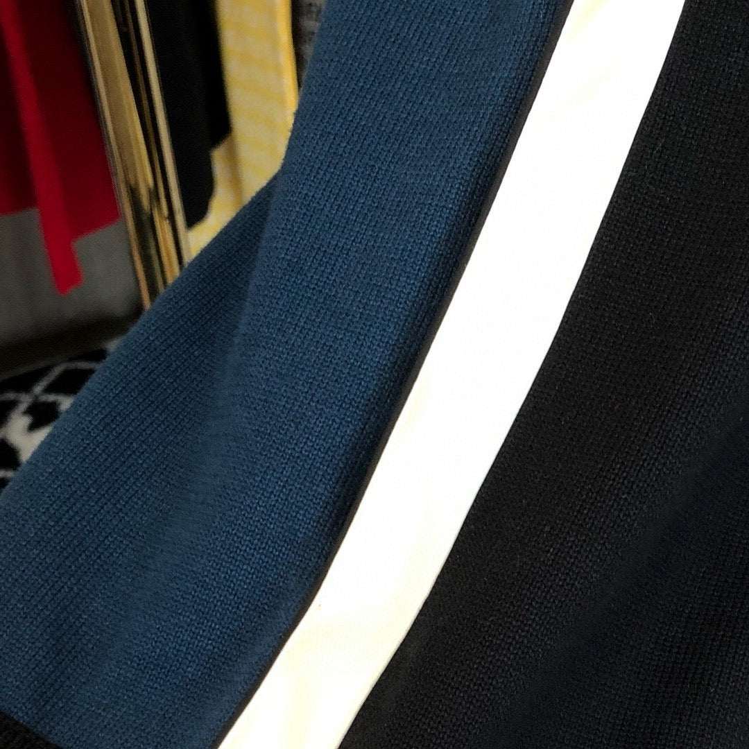 LV Mixed Leather Knit Cardigan