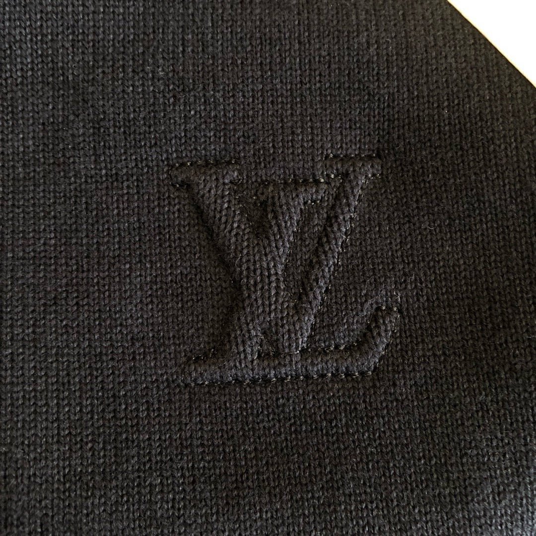 LV Mixed Leather Knit Cardigan